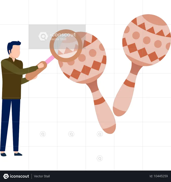 Man searching maracas  Illustration