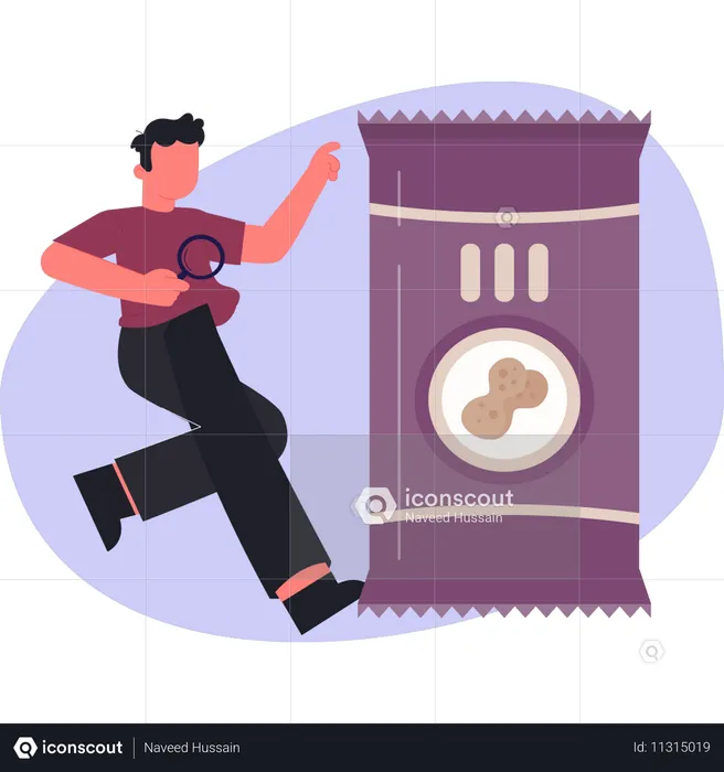 Man  searching on cookies  Illustration