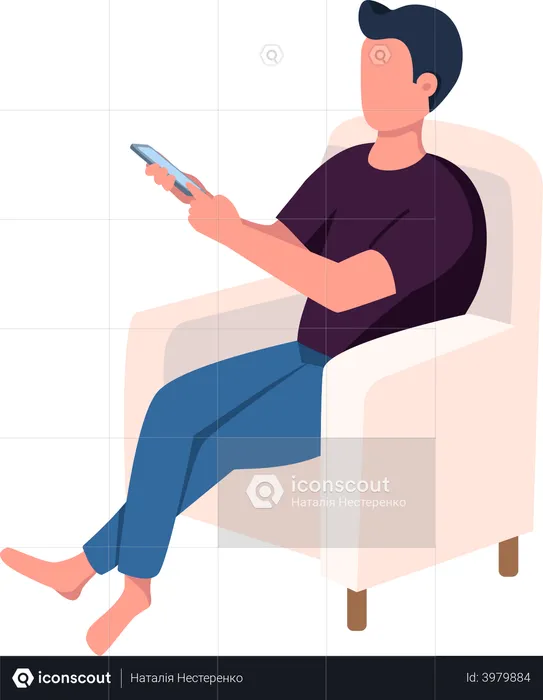 Man Seating in armchair  Illustration