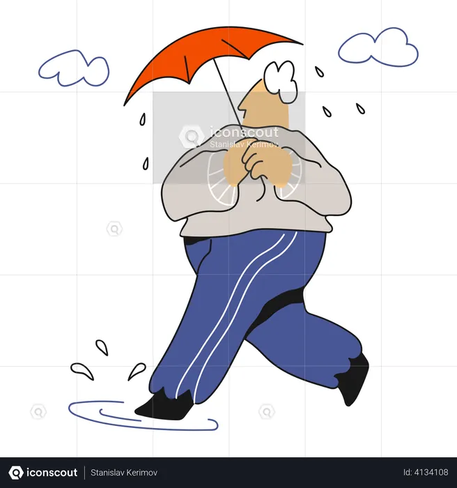 Man secured by life insurance  Illustration