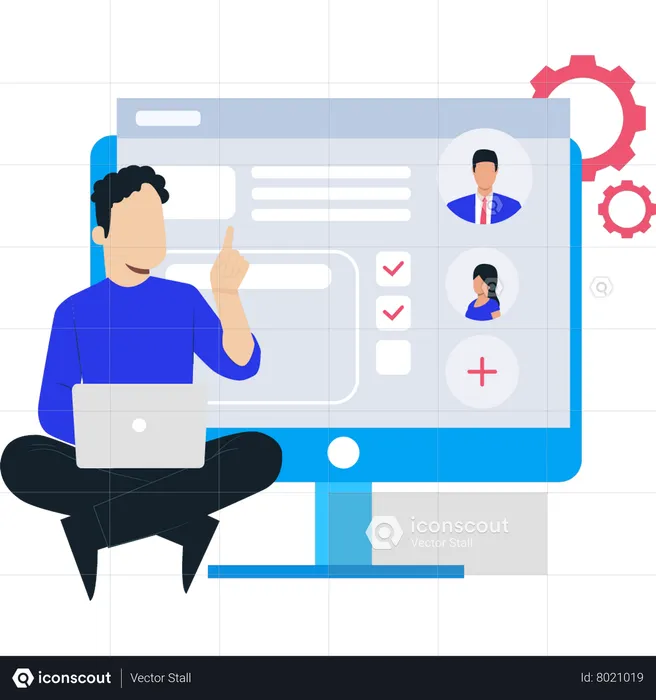 Man selecting employees  Illustration