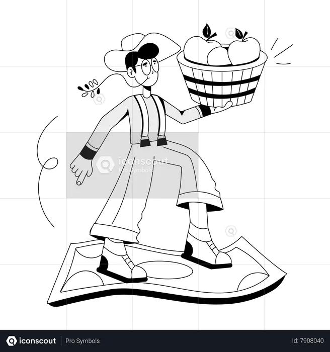 Man Selling Apples  Illustration