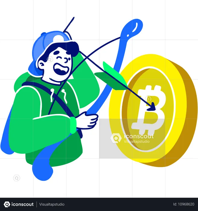 Man Set Crypto Target  Illustration