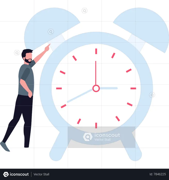 Man set reminder  Illustration