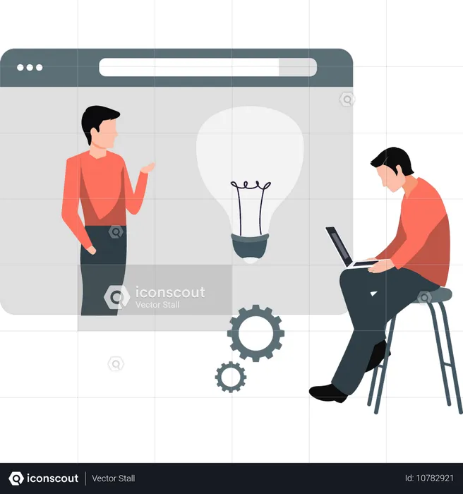 Man setting new ideas for business  Illustration