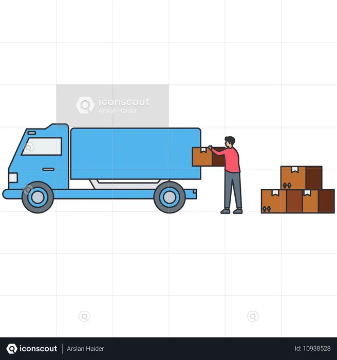 Man shipping logistics  Illustration