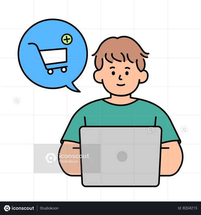 Man shopping online  Illustration