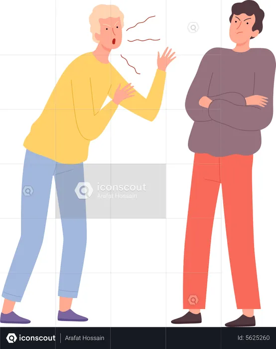 Man shouting on other man  Illustration