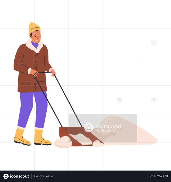 Man Shoveling Snow  Illustration