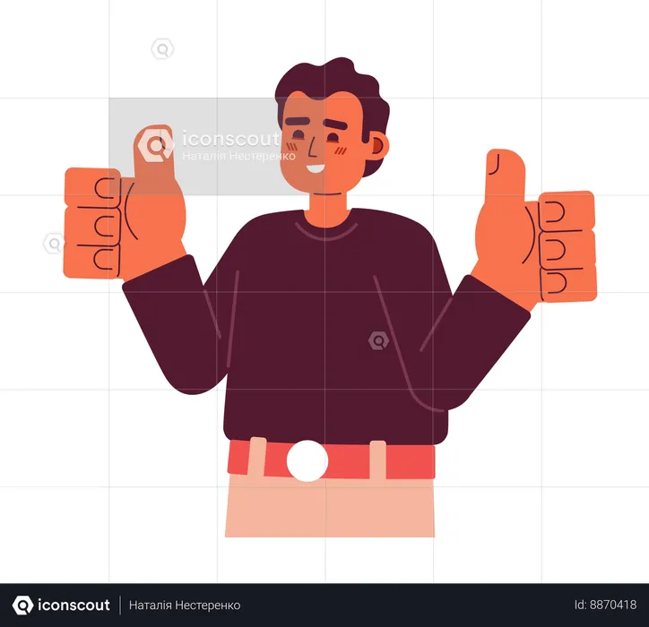 Man showing all right gesture  Illustration