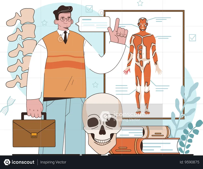 Man showing Anatomy body  Illustration
