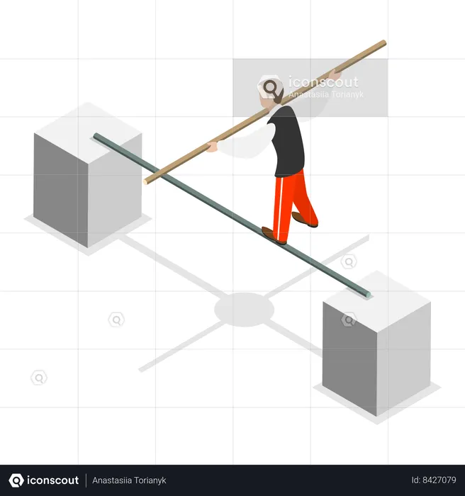 Man showing balancing in circus  Illustration