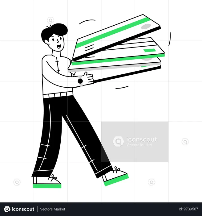 Man showing Card User  Illustration