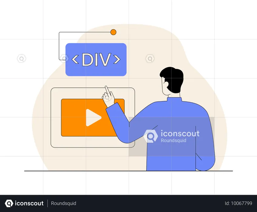 Man showing code div  Illustration