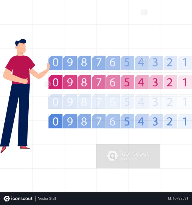 Man showing computer coding  Illustration