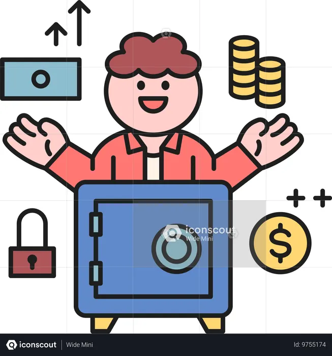 Man showing financial investment  Illustration