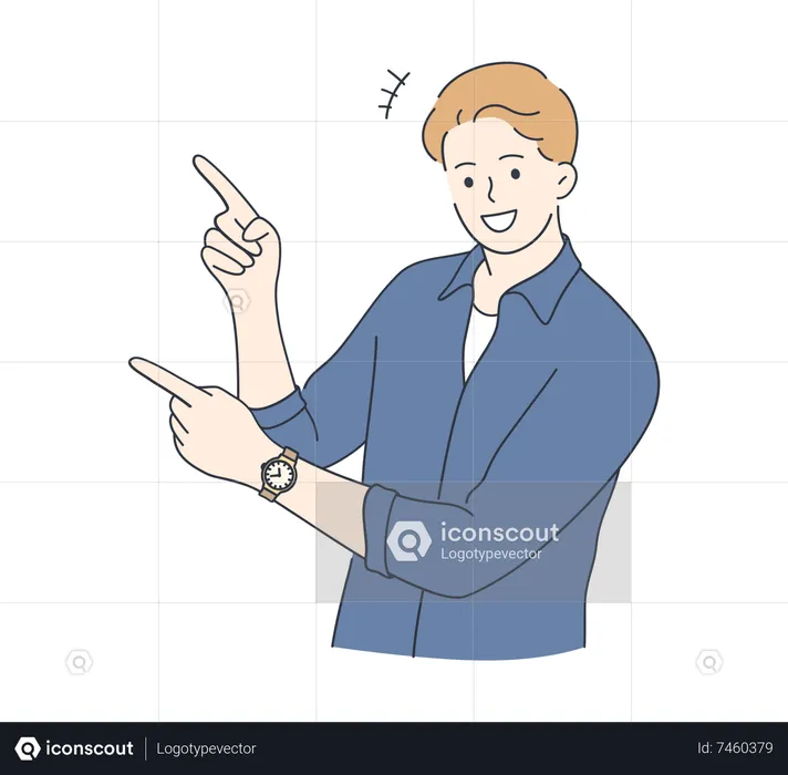 Man showing finger gesture  Illustration