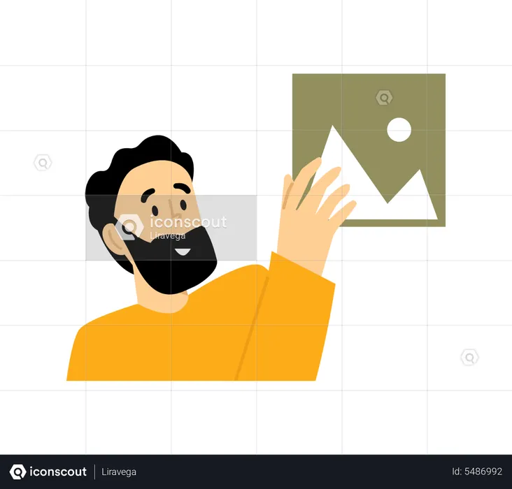 Man showing image  Illustration