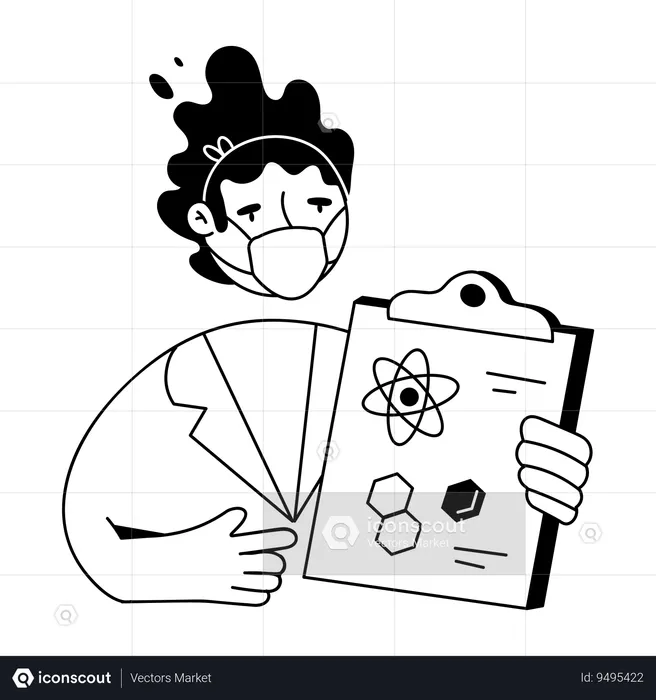 Man showing Lab Report  Illustration