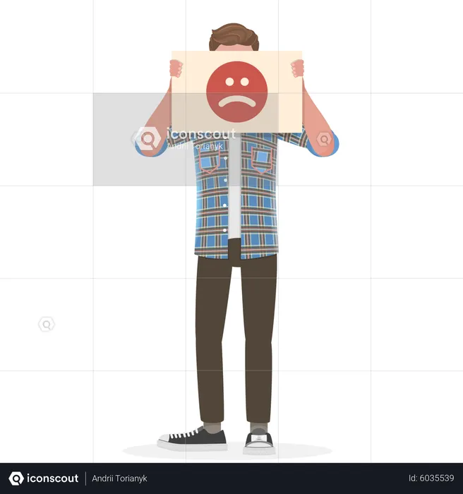 Man showing negative facial expression  Illustration