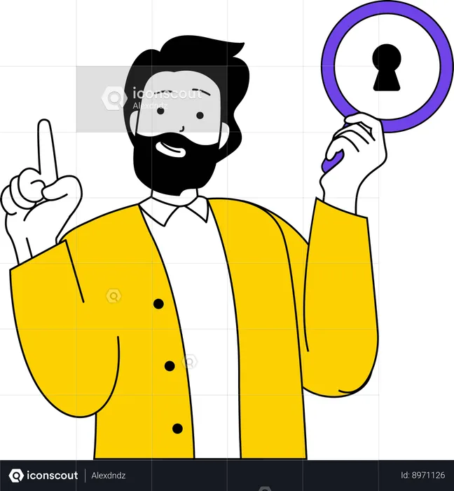 Man showing security  Illustration