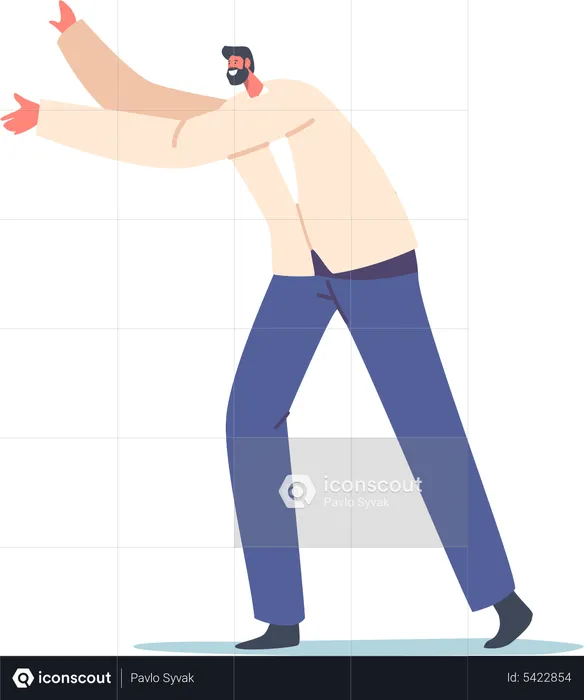 Man showing side hand gesture  Illustration