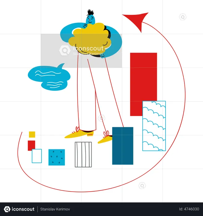 Man shows statistics  Illustration