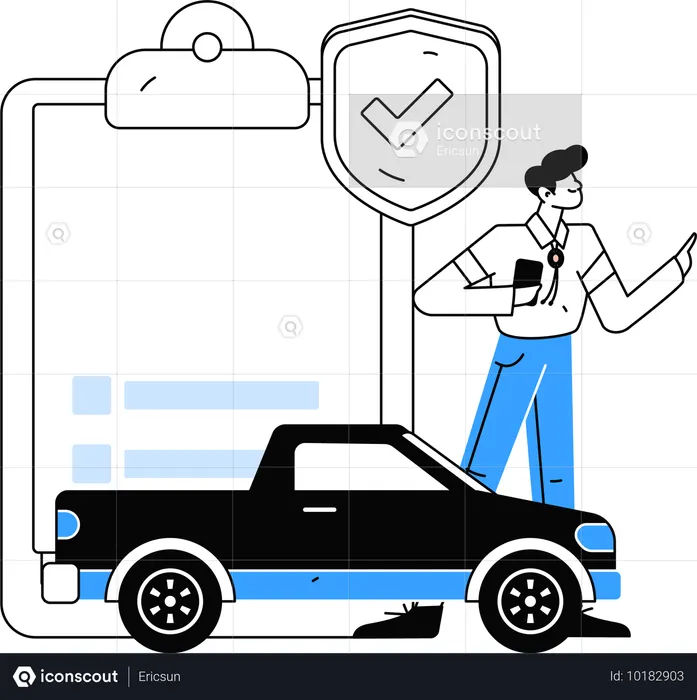 Man signing all policy terms for claiming insurance  Illustration