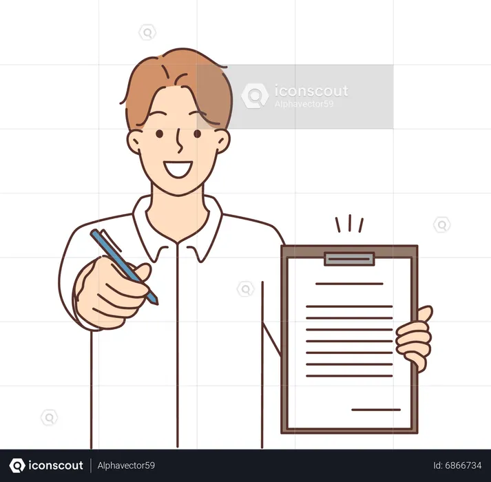 Man signing contract  Illustration