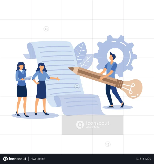 Man signing electronic signature  Illustration