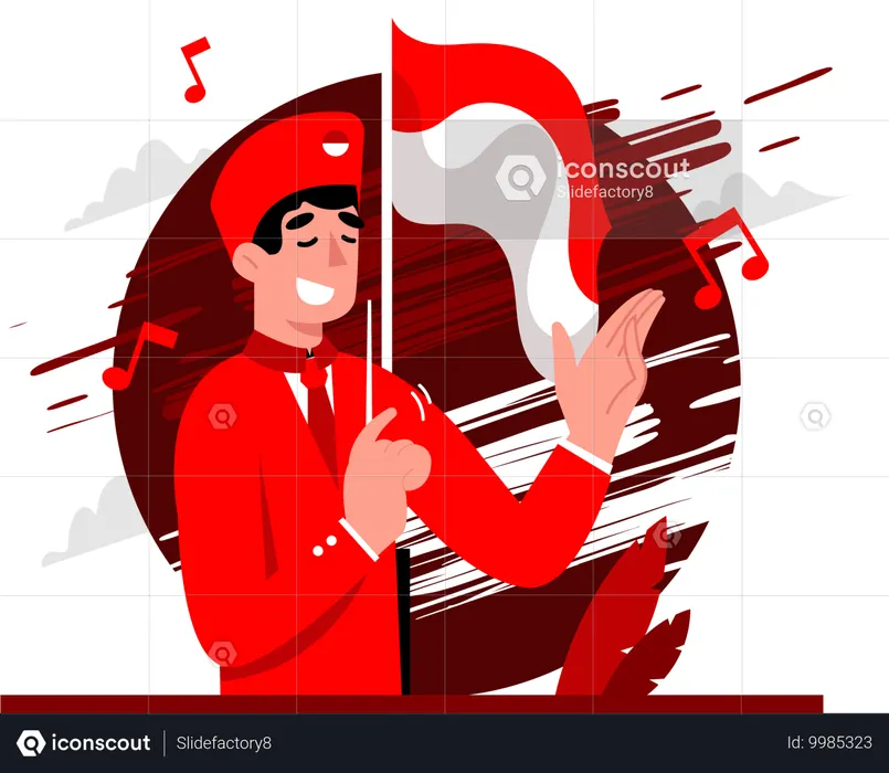 Man sings indonesian song  Illustration