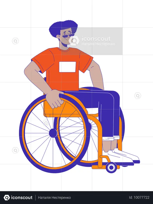 車椅子に座っている男性  イラスト