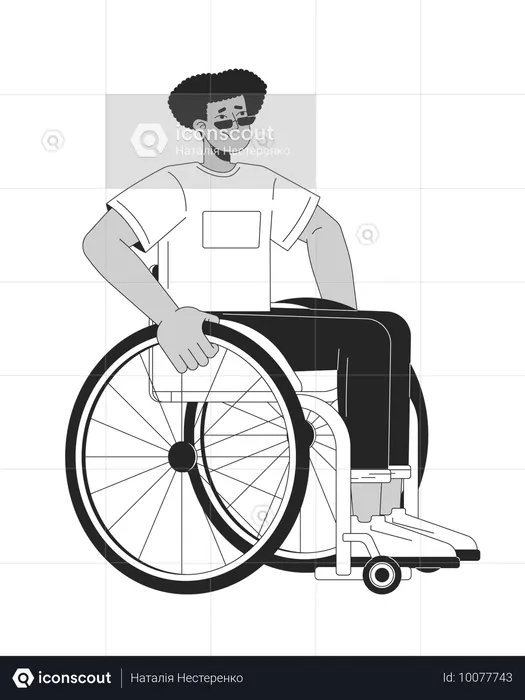 車椅子に座っている男性  イラスト
