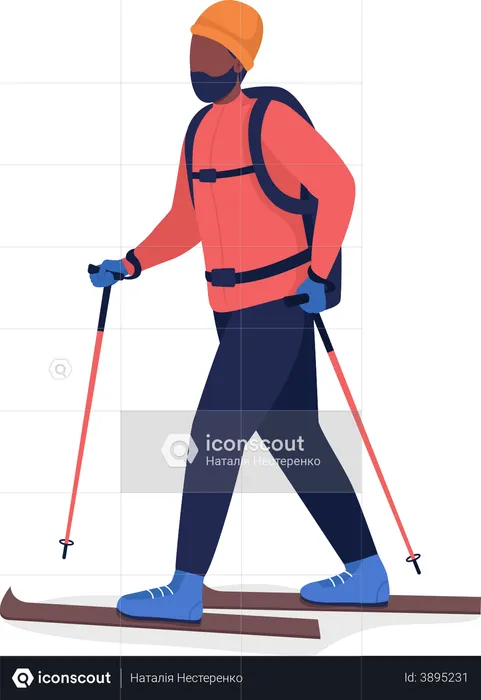 Man skiing  Illustration