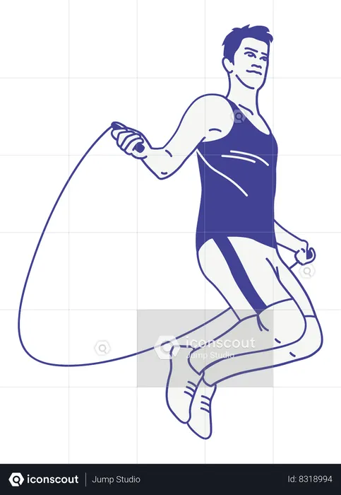Man skipping rope  Illustration