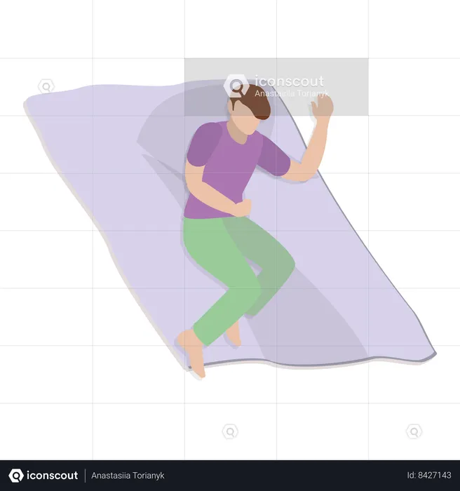 Man sleeping poses  Illustration