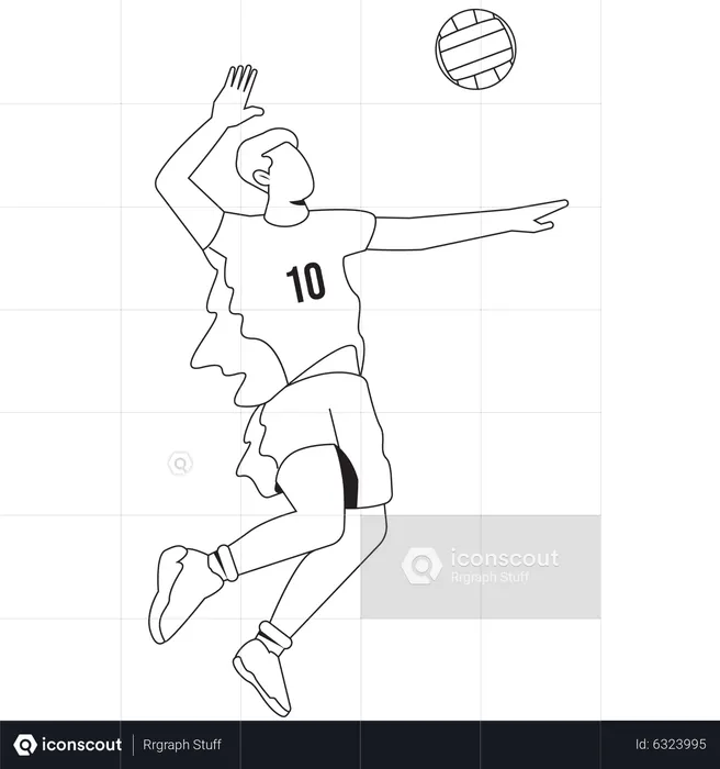 Man Smash volleyball  Illustration