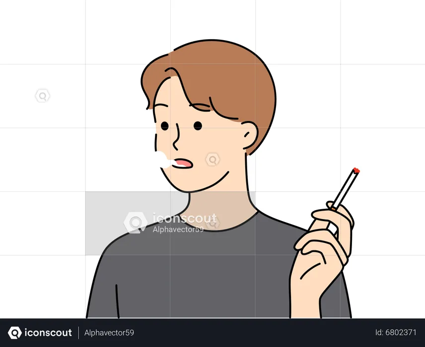 Man smoking cigarette  Illustration