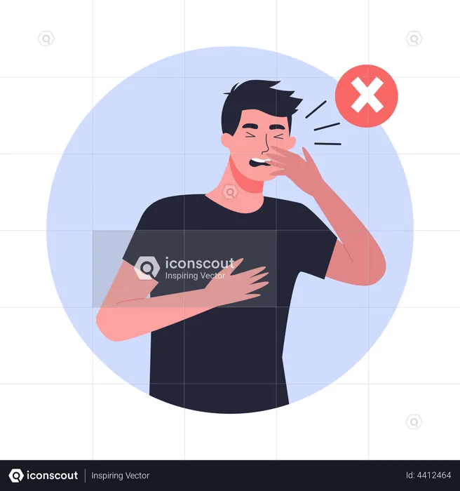 Man sneezing  Illustration