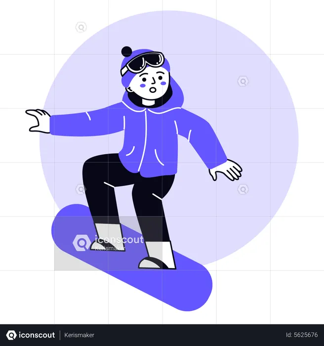 Man Snowboarding  Illustration