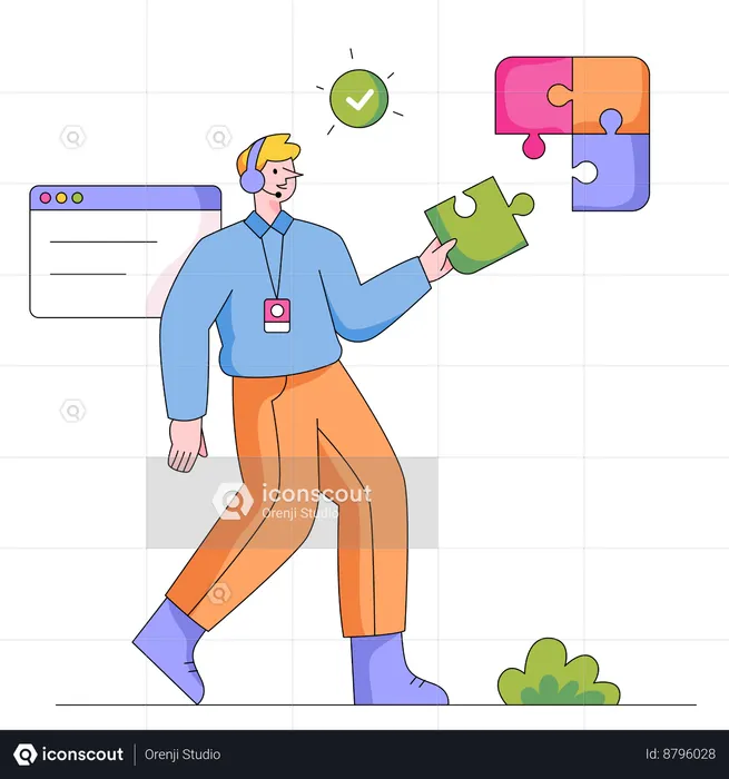 Man Solving Issue  Illustration