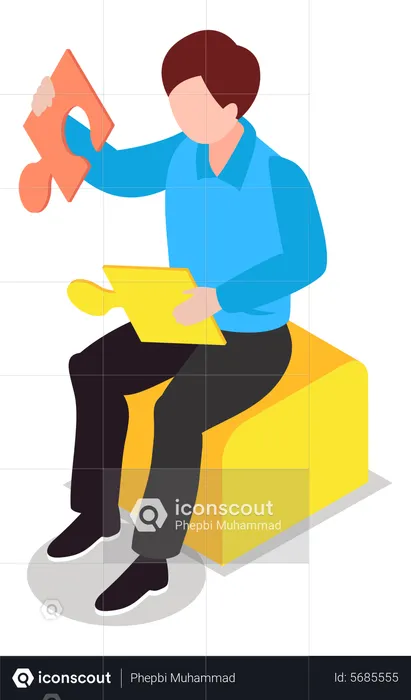 Man solving problem  Illustration