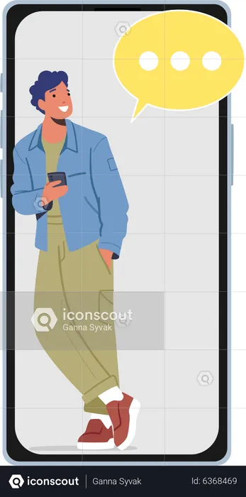Man speaking by mobile phone  Illustration