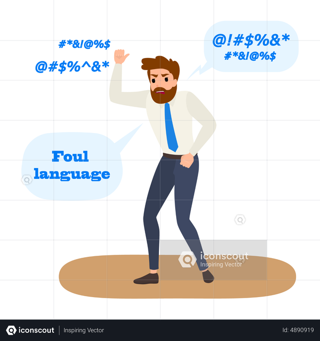 best-premium-man-speaking-foul-words-illustration-download-in-png