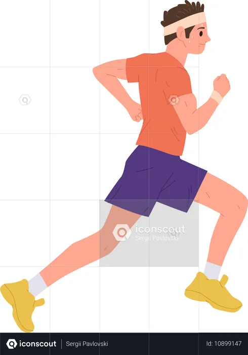 Man sprinter running  Illustration