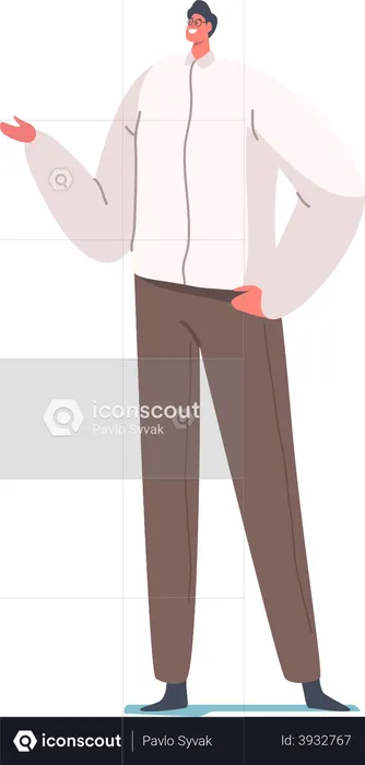 Man standing and giving hand gesture  Illustration