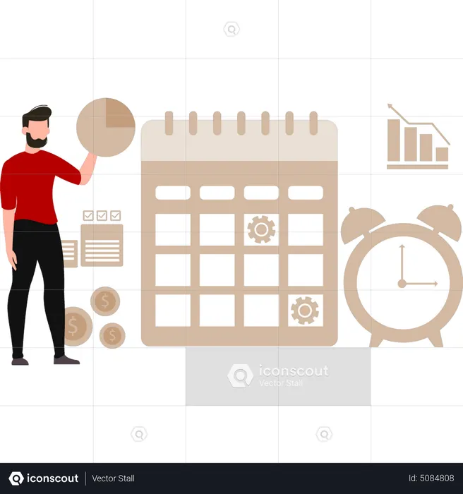 Man standing Business planning  Illustration