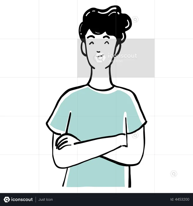 Man standing with folded arms  Illustration