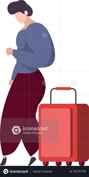 Man standing with luggage  Illustration