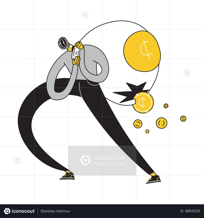 Man stealing money  Illustration